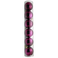 Boite Pvc de 6 Boules Brillantes Plastique 6cm Bordeaux 123DEG-3700638212918-10022285