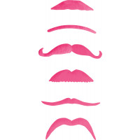Pack de 6 Moustaches Roses Modèles Assortis 123DEG-3700638210013-10021746
