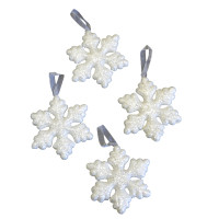 Sachet de 4 Flocons Blanc Irise 11.5cm 123DEG-3700638220609-10022350
