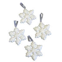 Sachet de 4 Flocons Blanc Irise 11.5cm 123DEG-3700638220609-10022350